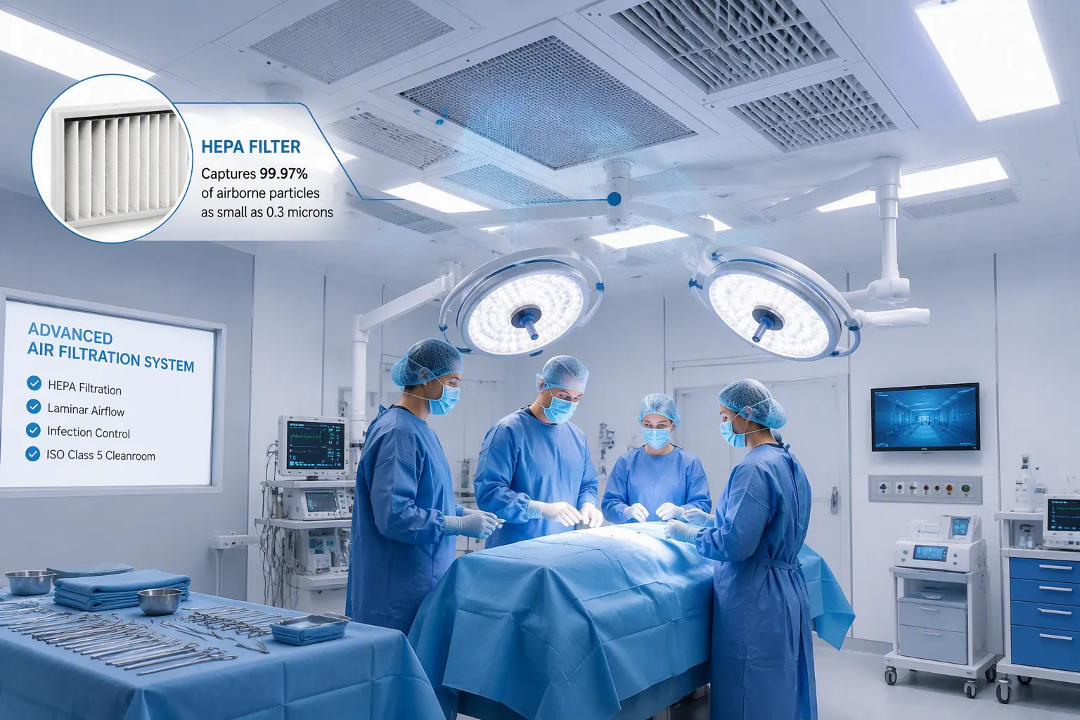 Применение в чистых помещениях в здравоохранении и других отраслях промышленности
